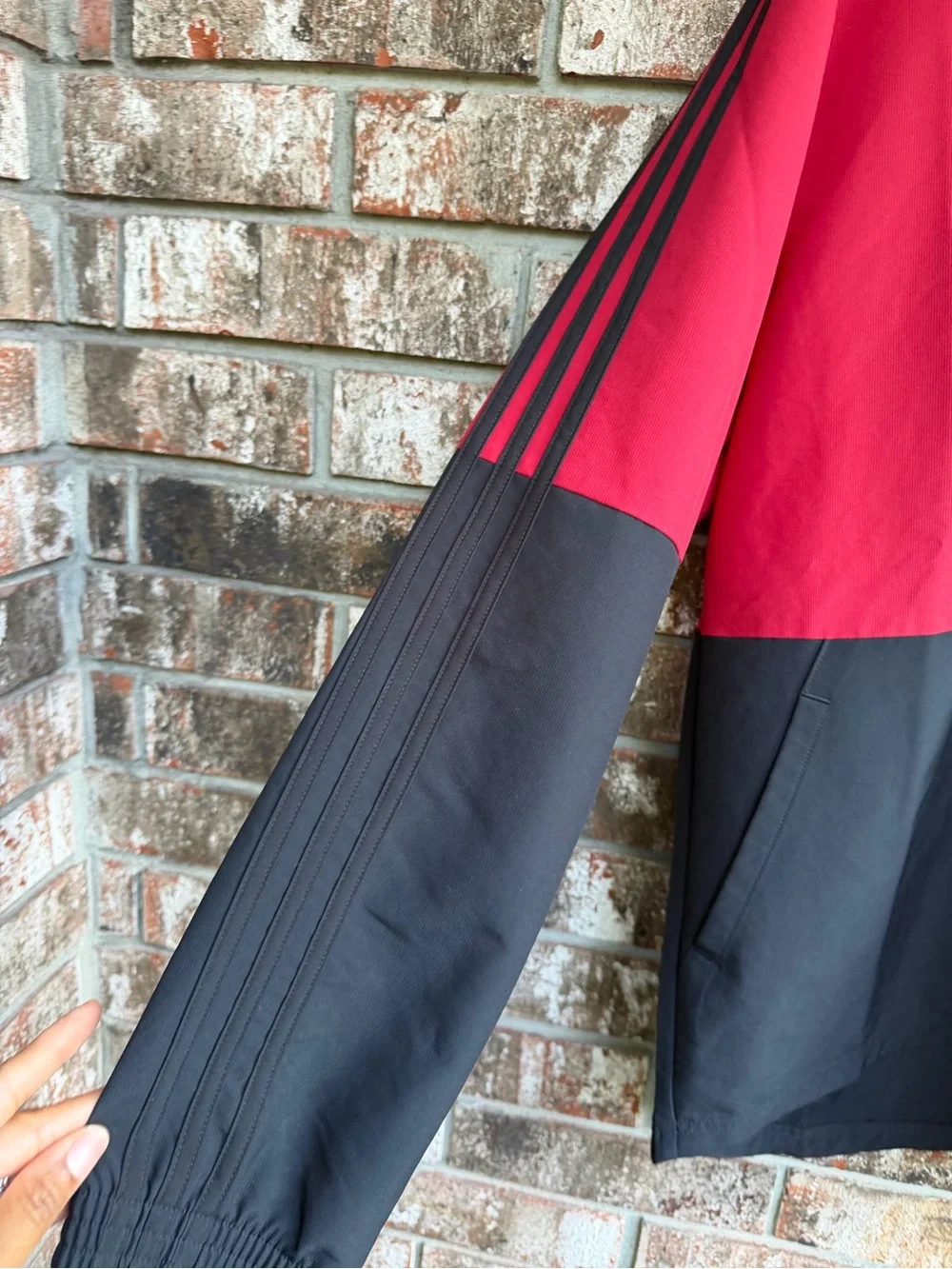 adidas Zip-Up Hooded Jacket- Maroon(Burgundy)& Black